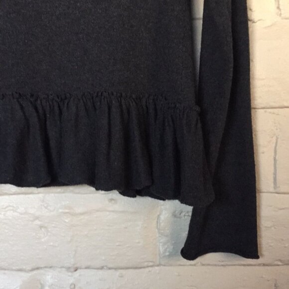 Anthropologie (S) Guinevere Dark Gray Cotton/Cashmere Sweeping Thrills Sweater - Picture 4 of 10